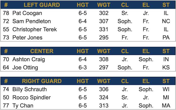 2024 Spring Depth Chart - Guard-Center